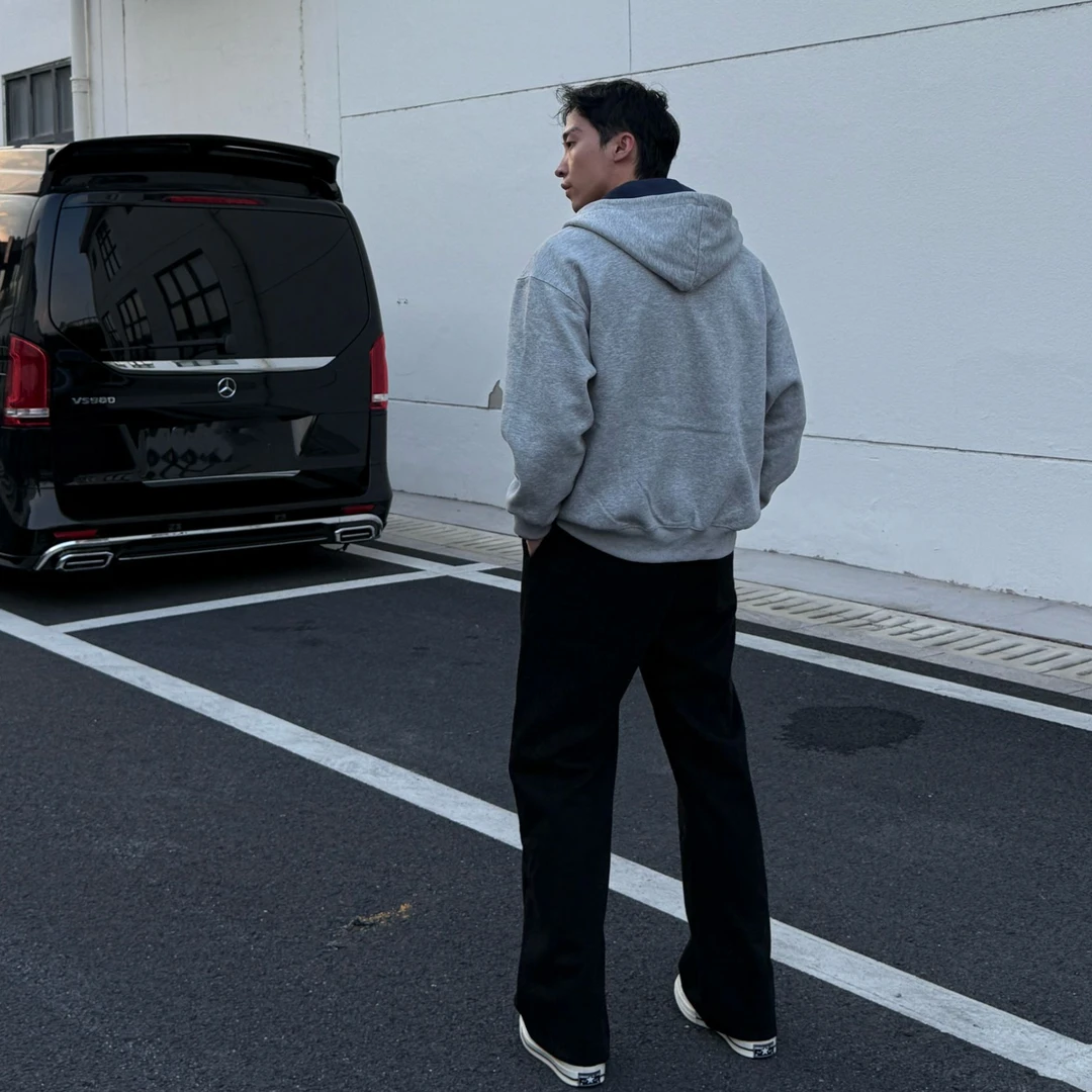 1000G重磅拼色卫衣 / 美式连帽开衫情侣春秋款百搭休闲保暖外套