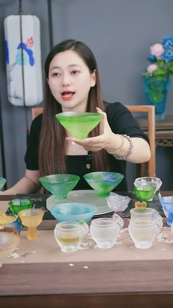琉璃手工艺品绿色建盏