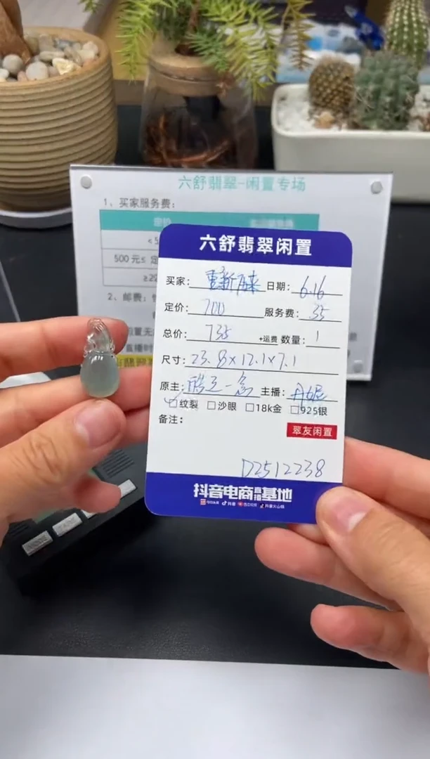 翡翠未镶嵌颈饰重**来D2512238