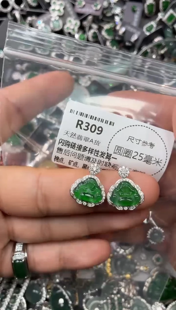 翡翠未镶嵌颈饰R309多样性发其一