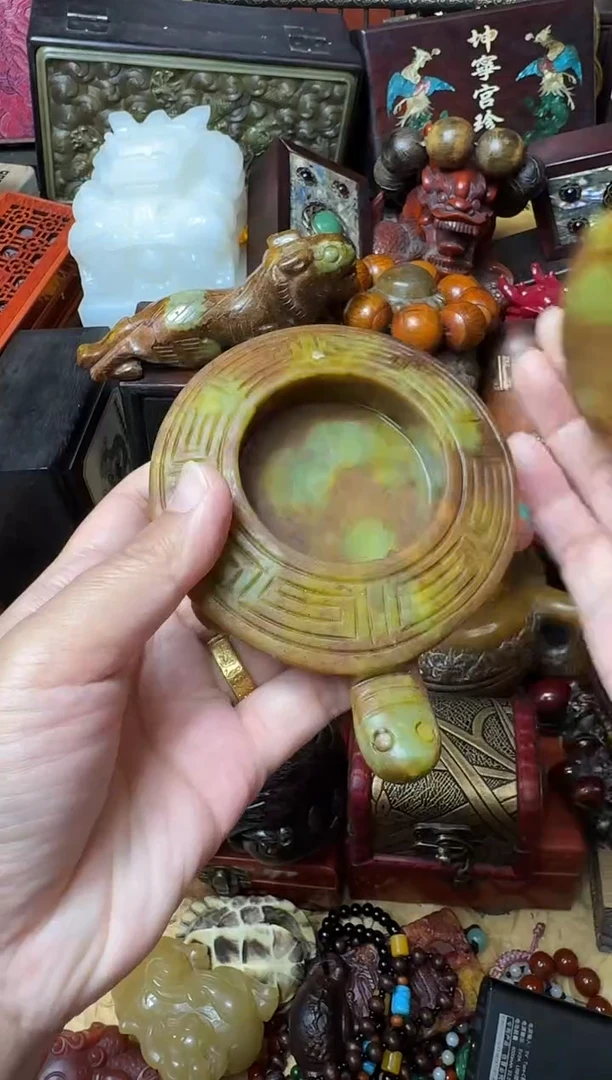 未镶嵌和田玉（翠青玉）摆件主播推荐：一物一拍，讲解为准！