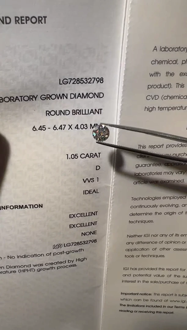 裸石合成钻石温**娘LG2798   1.05ct