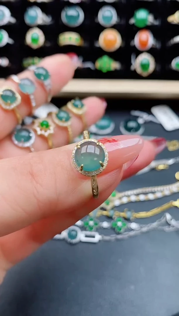 【闪购商品】翡翠戒指银S925镶嵌212121