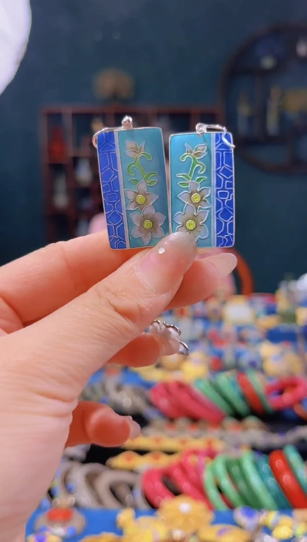 非遗技艺 烧蓝耳环 方