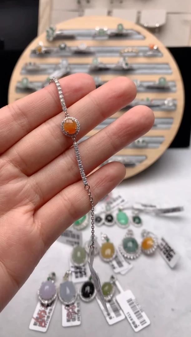 【闪购商品】翡翠手链银S925镶嵌1号