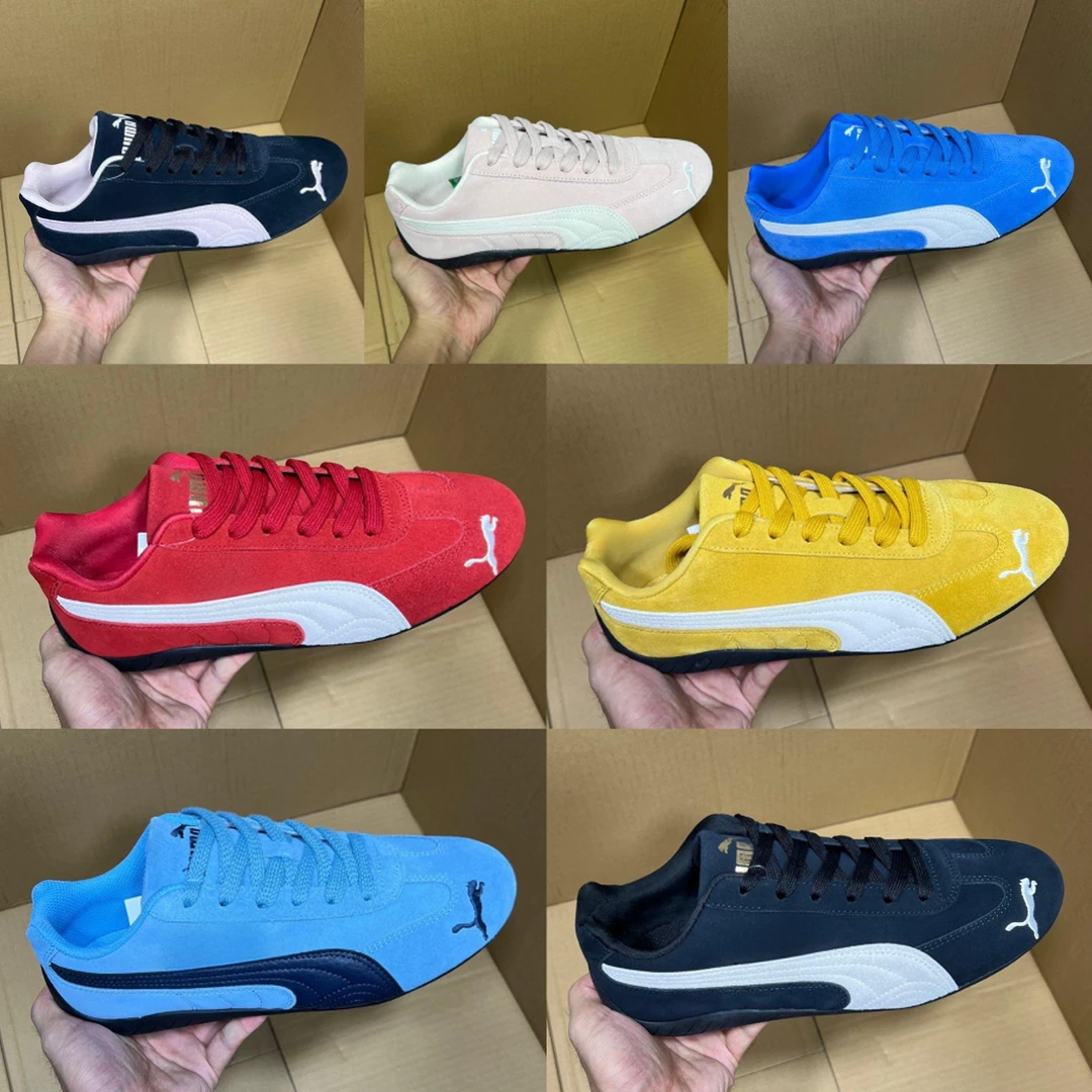 彪驴休闲赛车男鞋网球鞋皮革拼接女鞋通用缓震