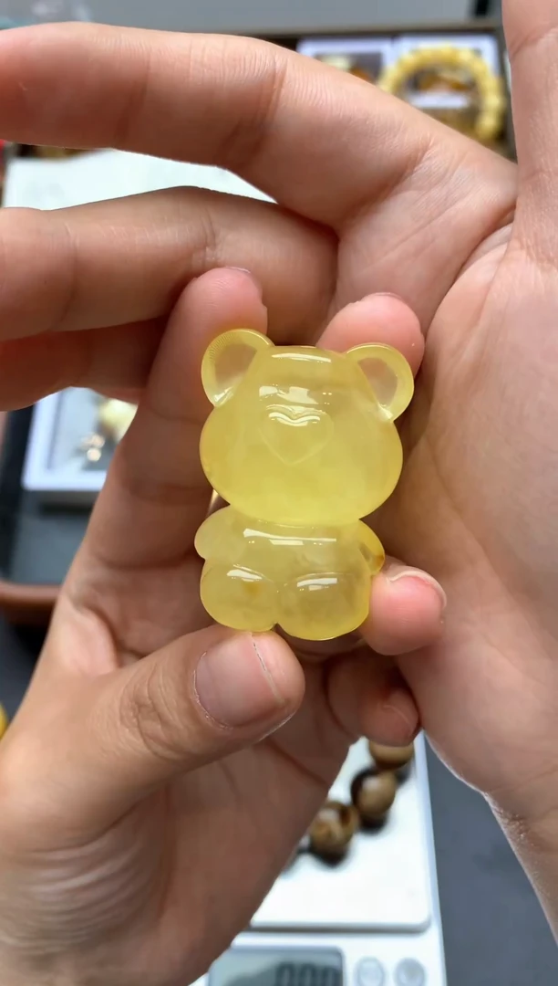 【闪购商品】琥珀珠宝奇石未镶嵌106琥珀蜜蜡花粉小坑