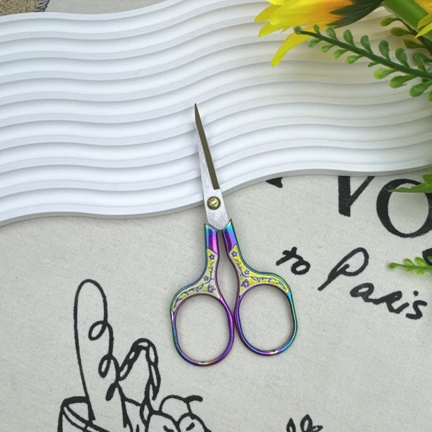 手柄手工方形剪剪刀梅花小小剪复古不锈钢绣花家用办公剪剪刀学生