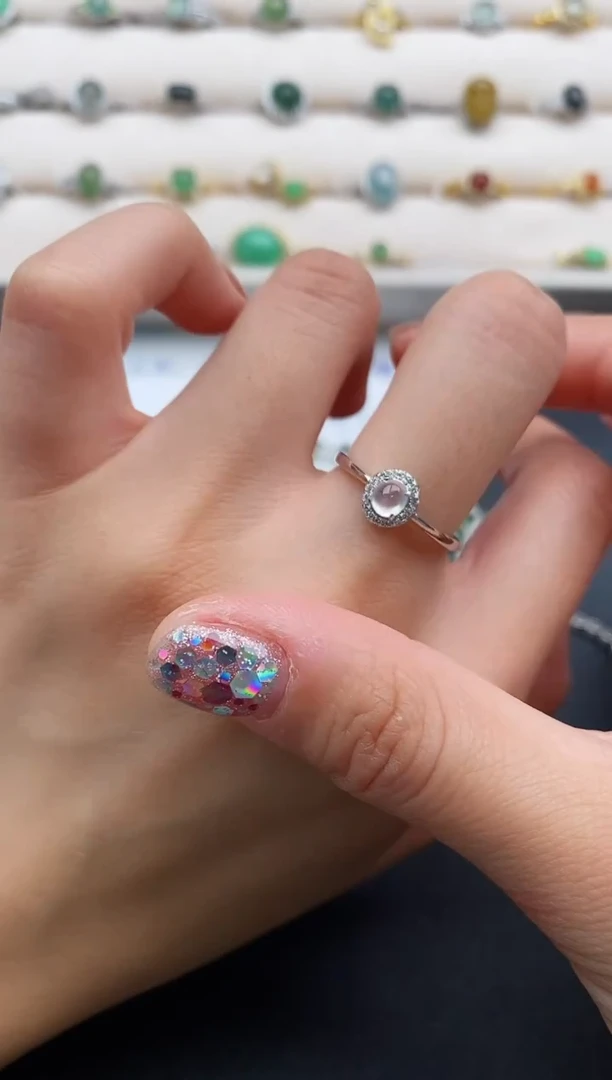 银S925镶嵌戒指翡翠22222222+6