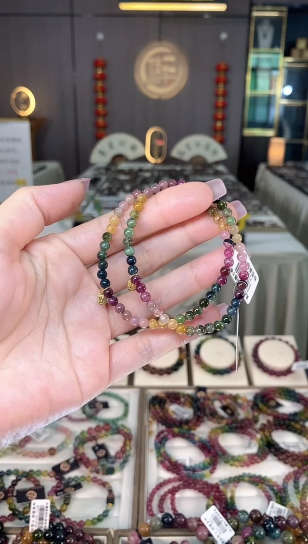 未镶嵌老矿碧玺单圈手串4mm+碧玺hon多样性发一条