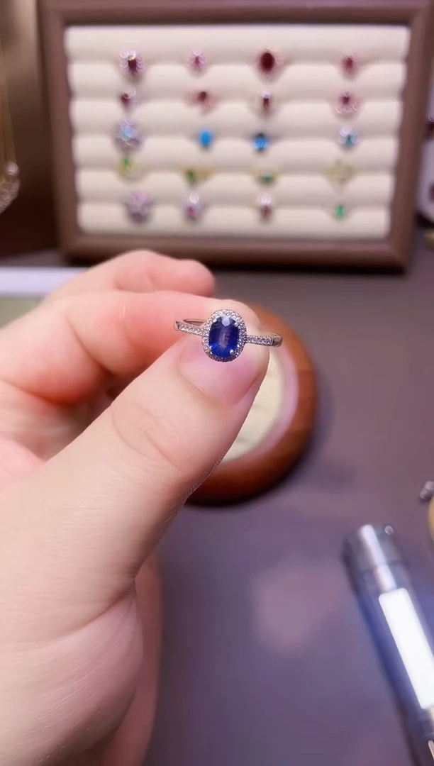 【闪购商品】蓝宝石戒指银S925镶嵌1