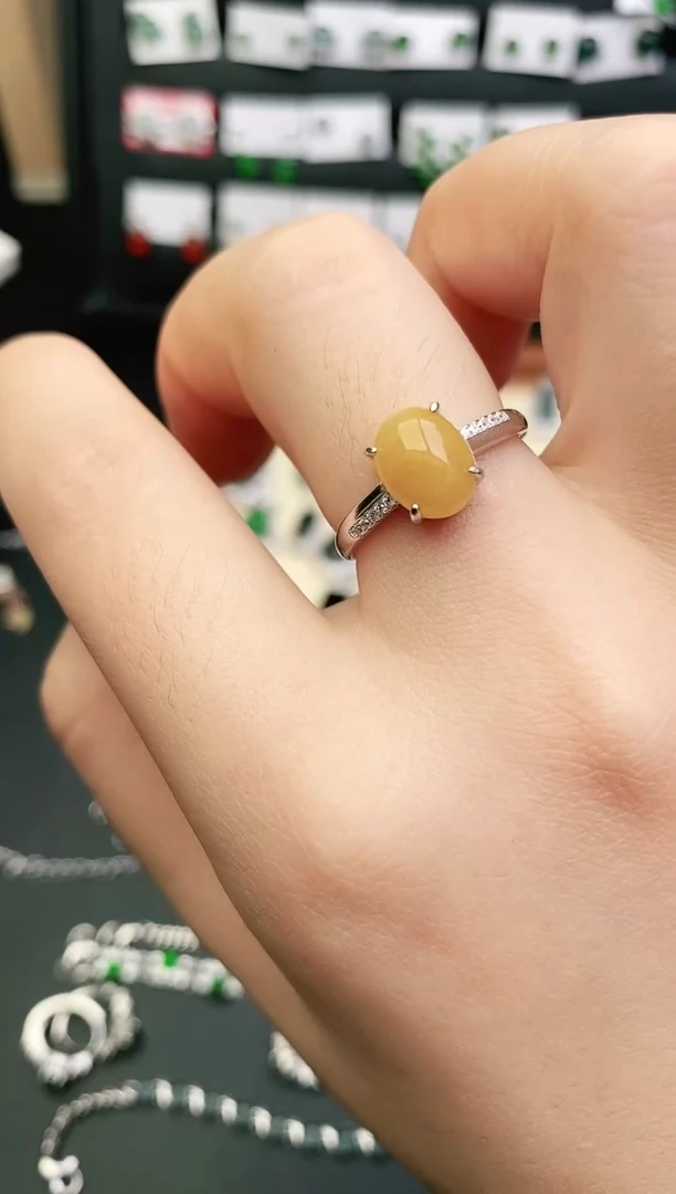 银S925镶嵌戒指翡翠0