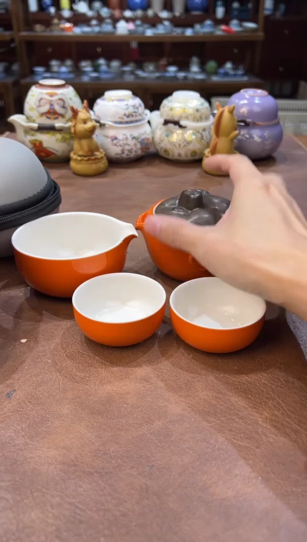 真的很便宜超好看会开片的旅行茶具