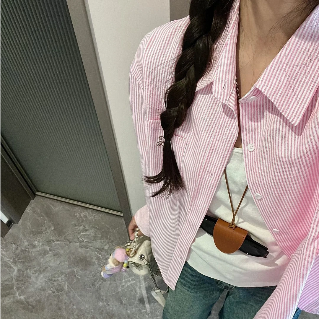 毛边韩系格纹复古长袖衬衫女春秋磨毛防晒衬衣慵懒风法式上衣时尚