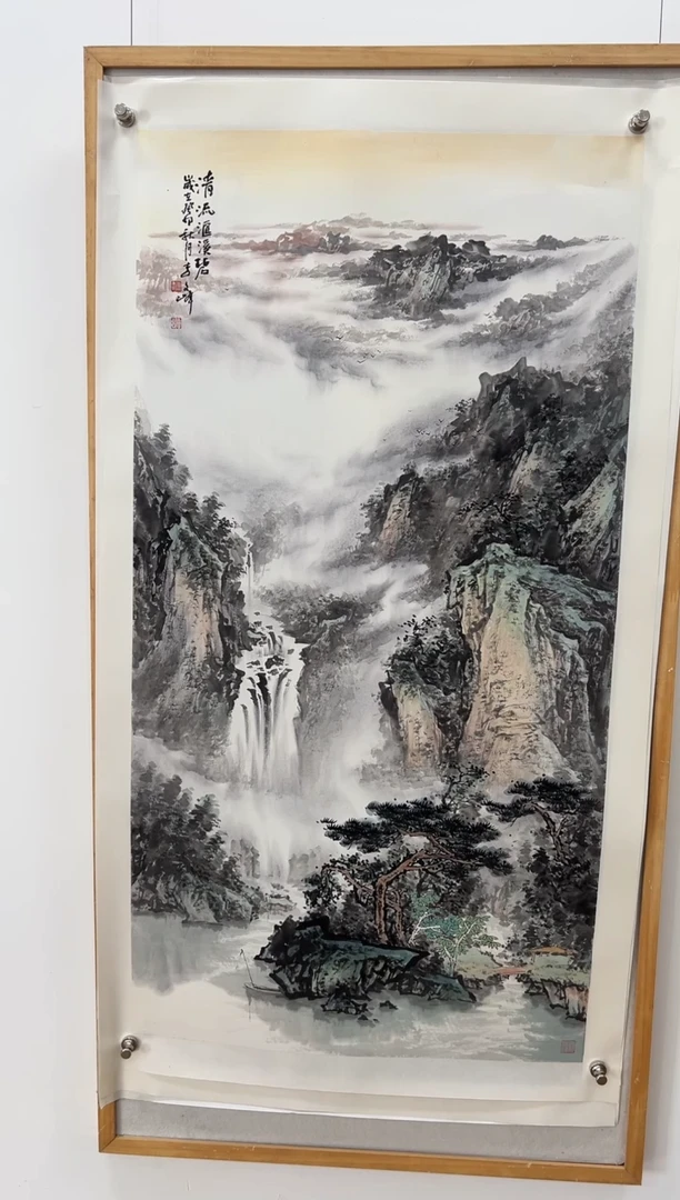国画李文峰四尺整张小写意浅降青绿