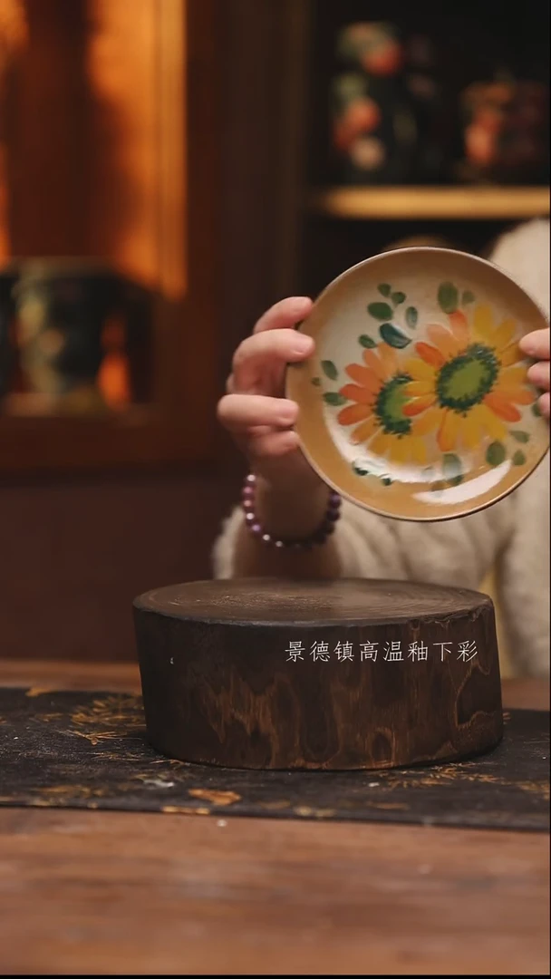 陶瓷景德镇高温釉下手绘陶瓷@L560@