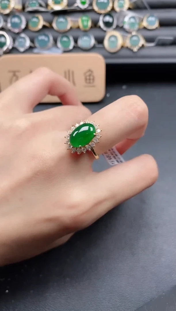 翡翠戒指银S925镶嵌51511