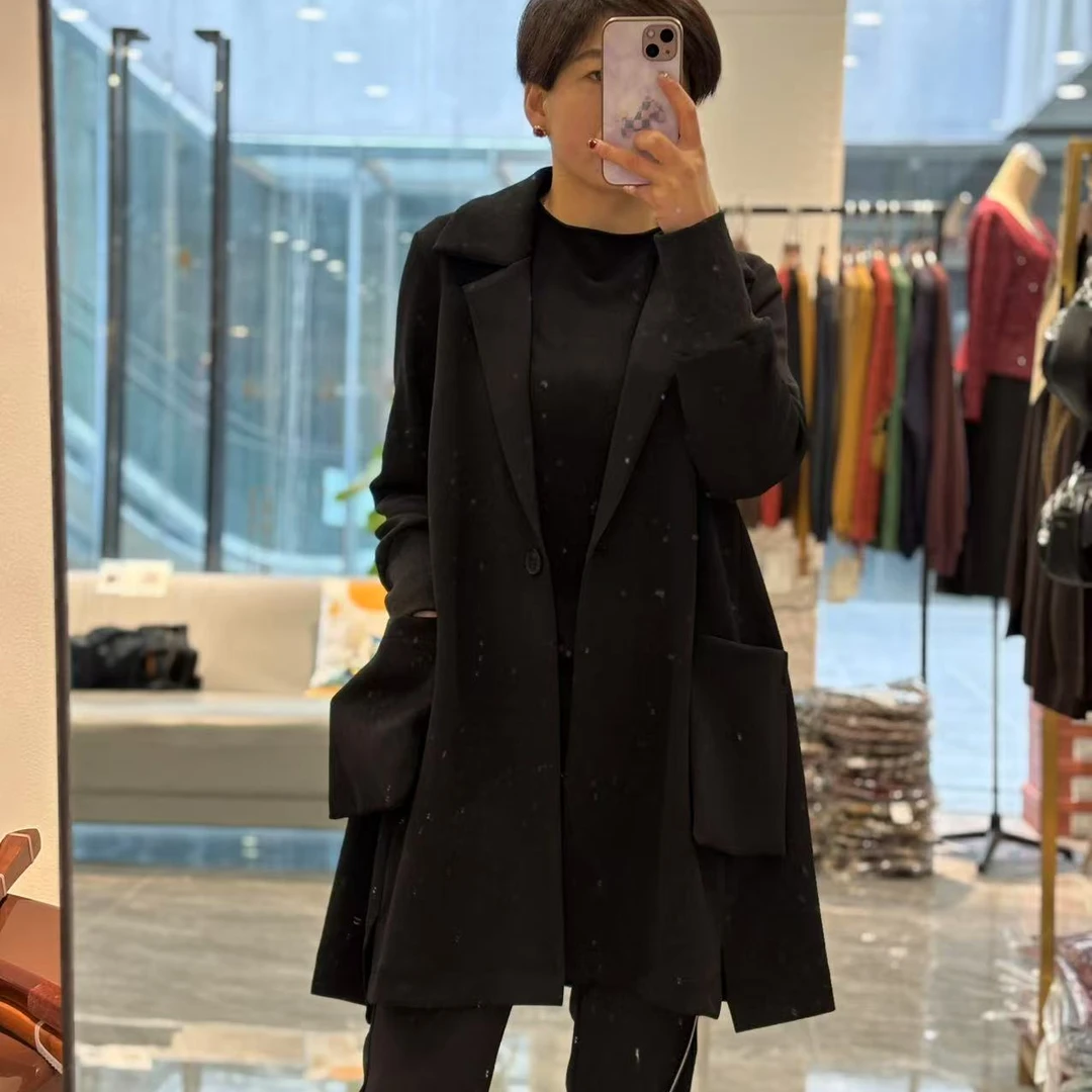 【丽丽家】大码女装纯色长袖风衣气质看显瘦外套299