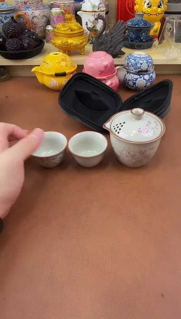 陶瓷茶具摆件旅行套组