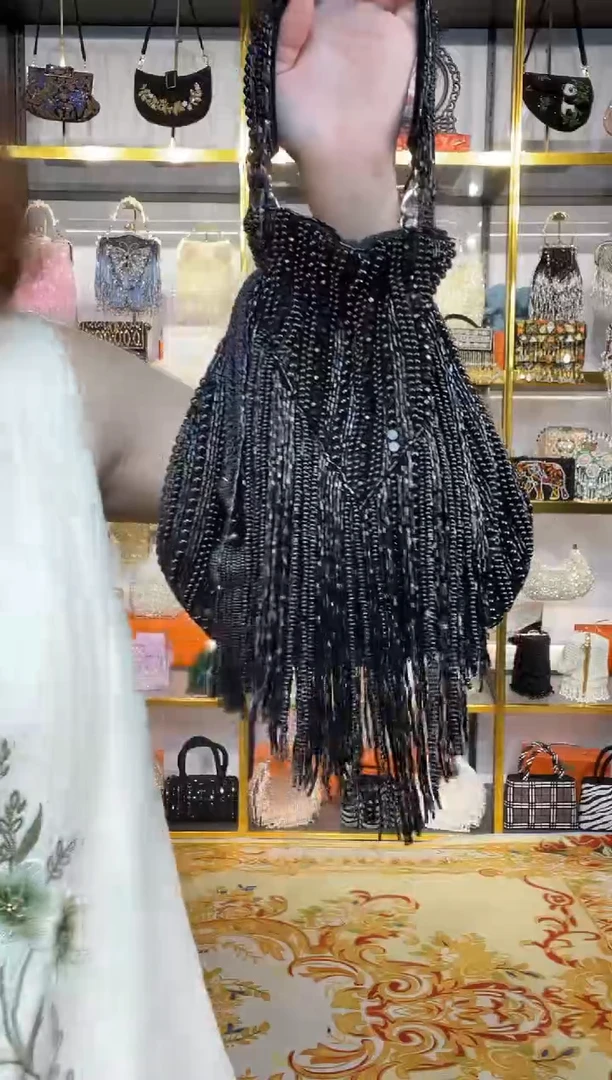 织物珠韵恒泽重工串珠手提包