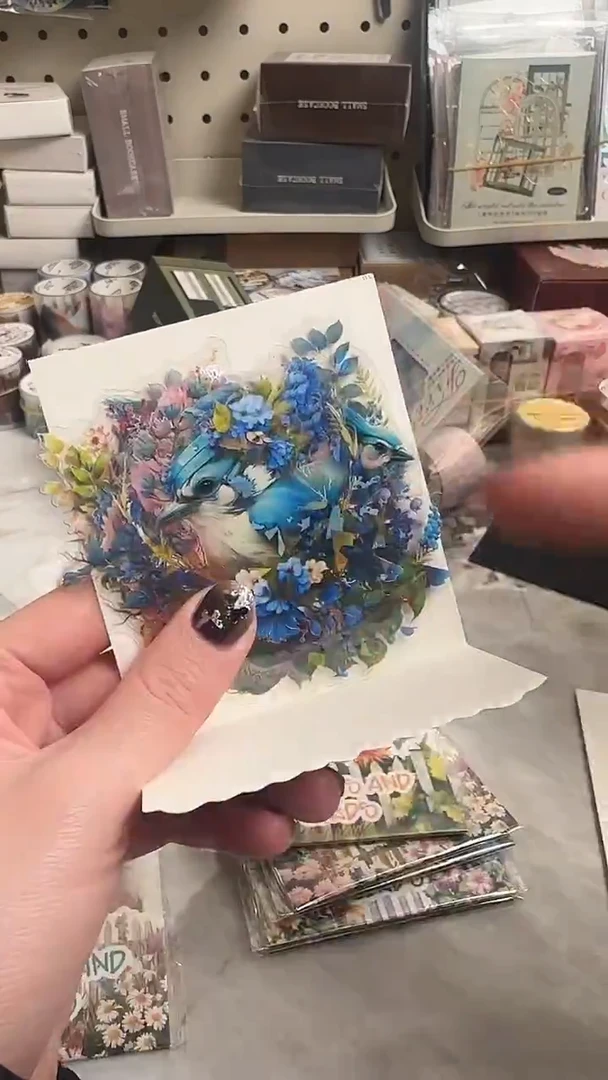 花丛飞鸟贴纸 随机3款