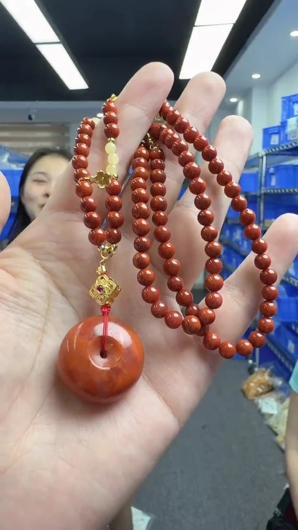 南红玛瑙未镶嵌颈饰216秒拍号假一罚十