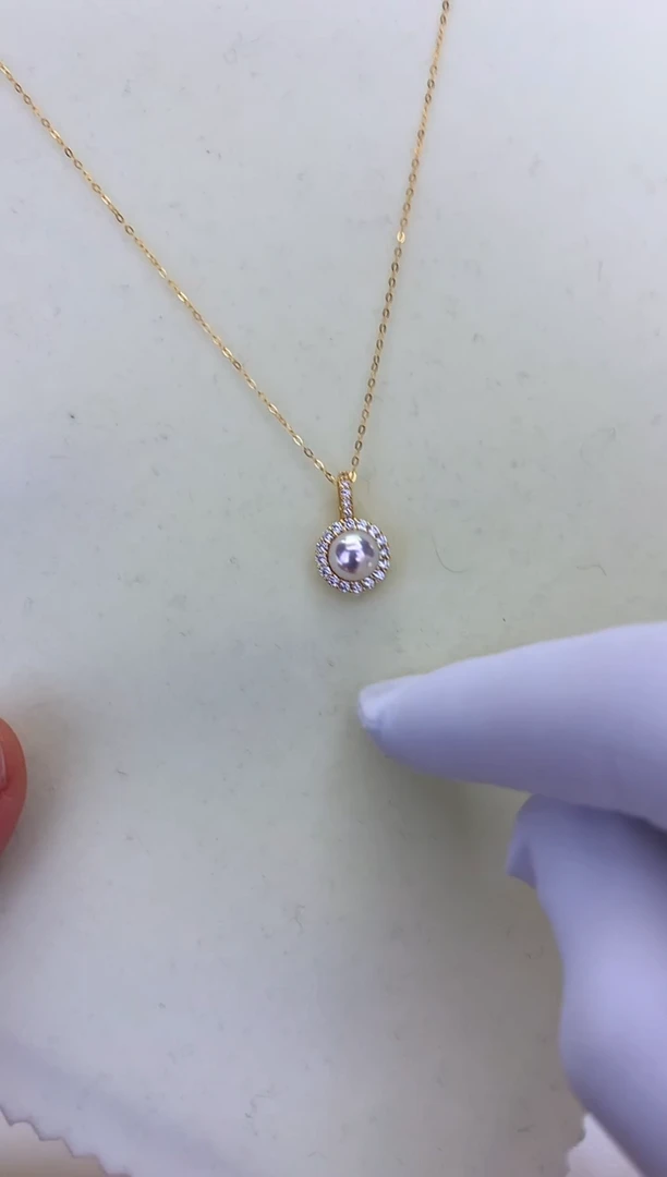 银S925镶嵌DA海水珍珠 GD051 套链 6-7