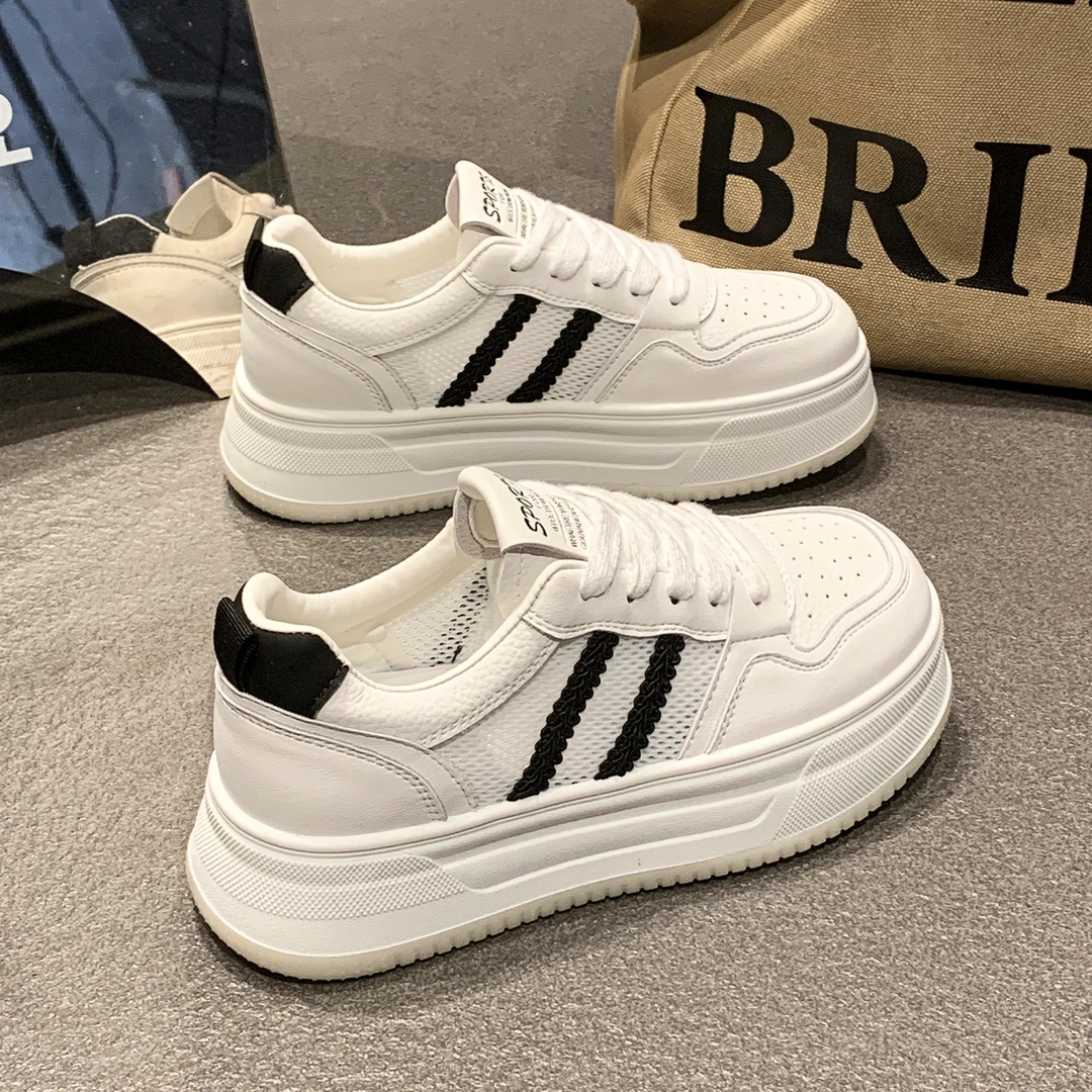 小个子增高厚底鞋子女款爆款2025新款网面透气小白鞋薄款夏天网鞋