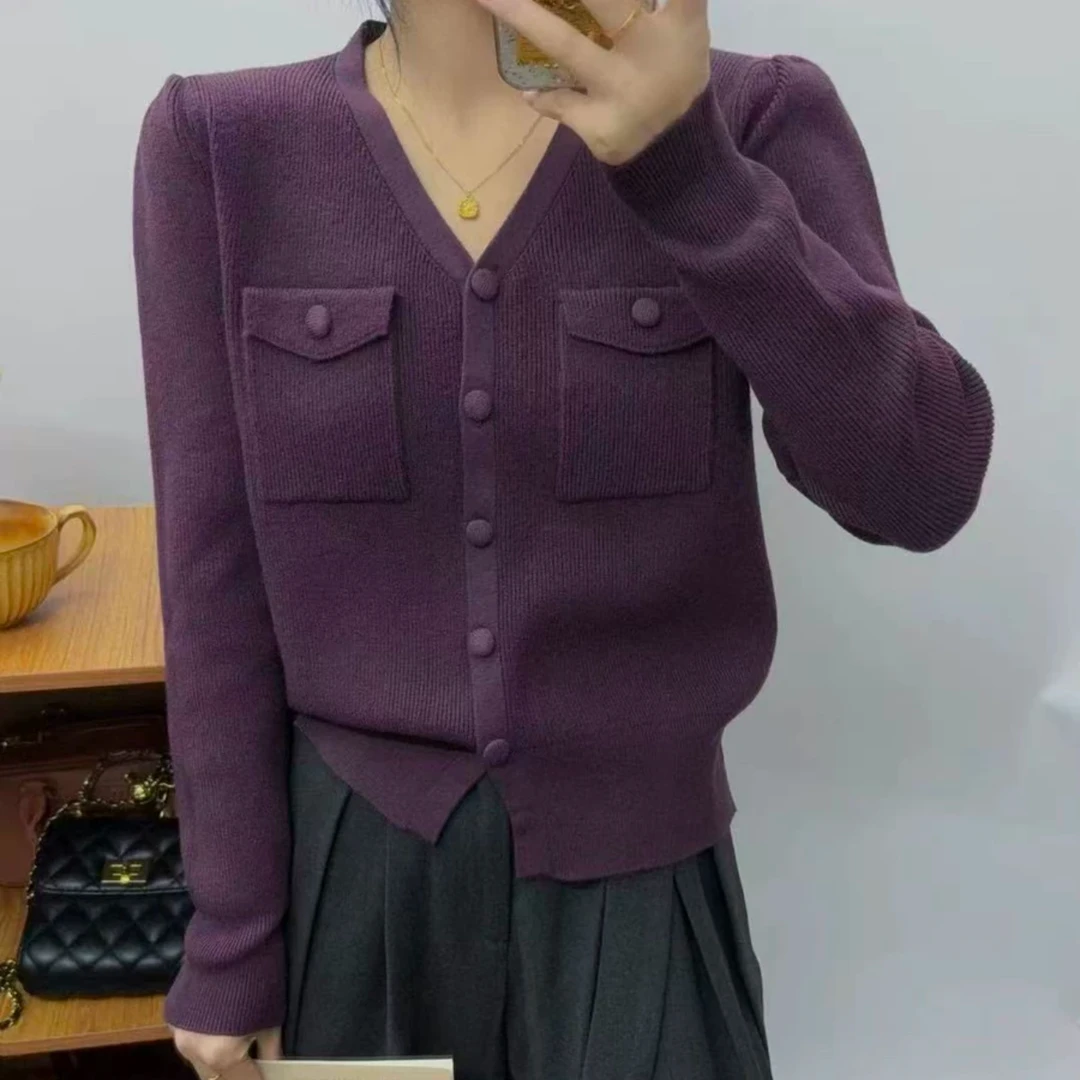 2025新款秋冬显瘦气质长袖时尚百搭打底针织衫BLE7507