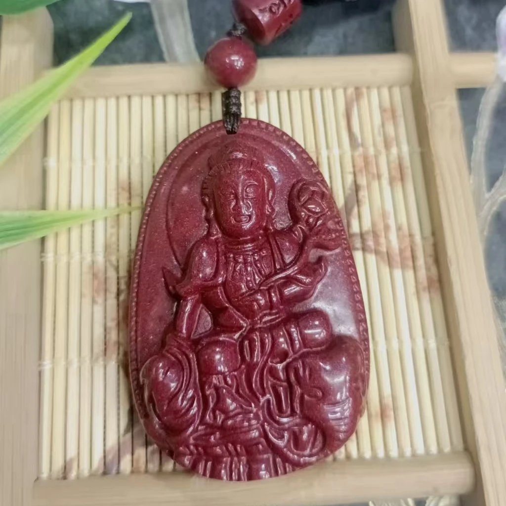 非金属树脂吊坠 高含矿物朱砂红吊坠祥龙祈福守护本命年百事顺遂