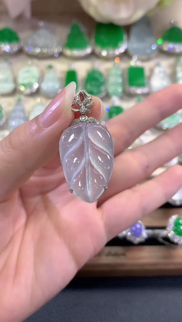 吊坠(不含链)18K金镶嵌翡翠c10