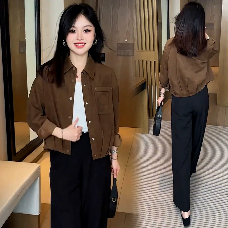 时尚休闲短款外套女2025春季新款洋气减龄小个子修身百搭夹克上衣