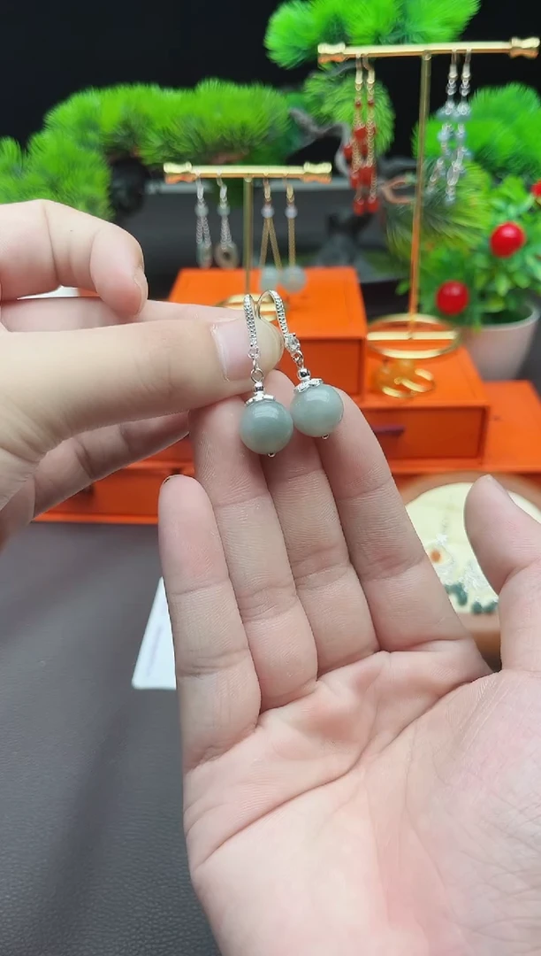 玛瑙/玉髓耳饰银S925镶嵌822