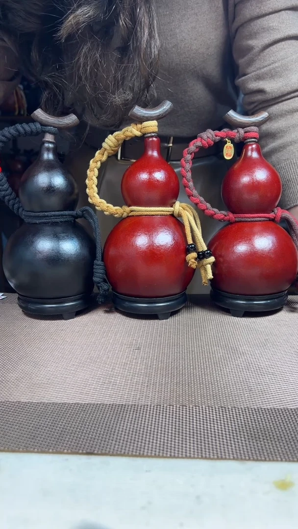 3把大漆酒葫芦配网兜