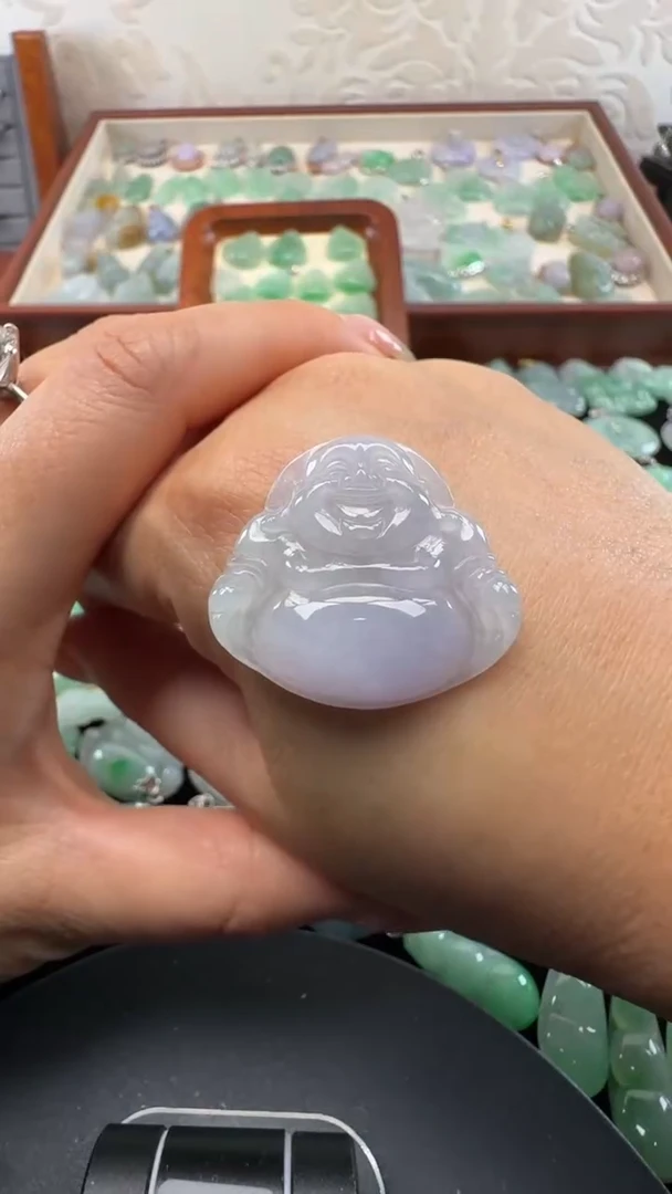 吊坠(不含链)18K金镶嵌翡翠佛公