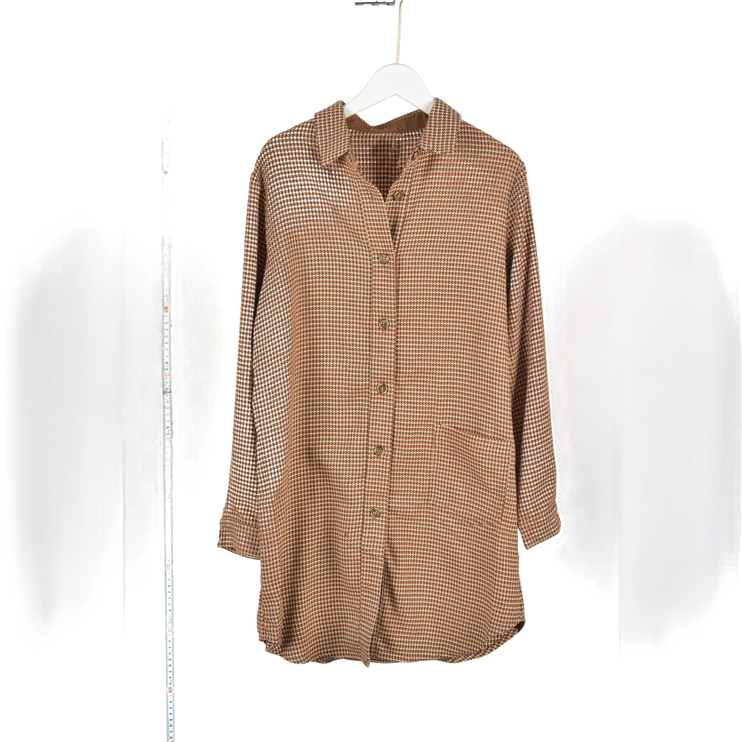 【专柜捡漏F-8】女装KNSLC春游出行衣服-连衣裙4343橙咖大二码格