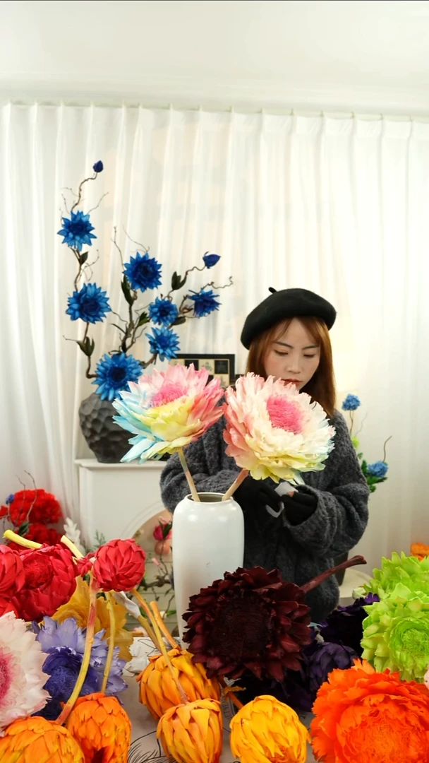 永生洋蓟 霸王花 2个头叶片有伤【浅彩虹】A675