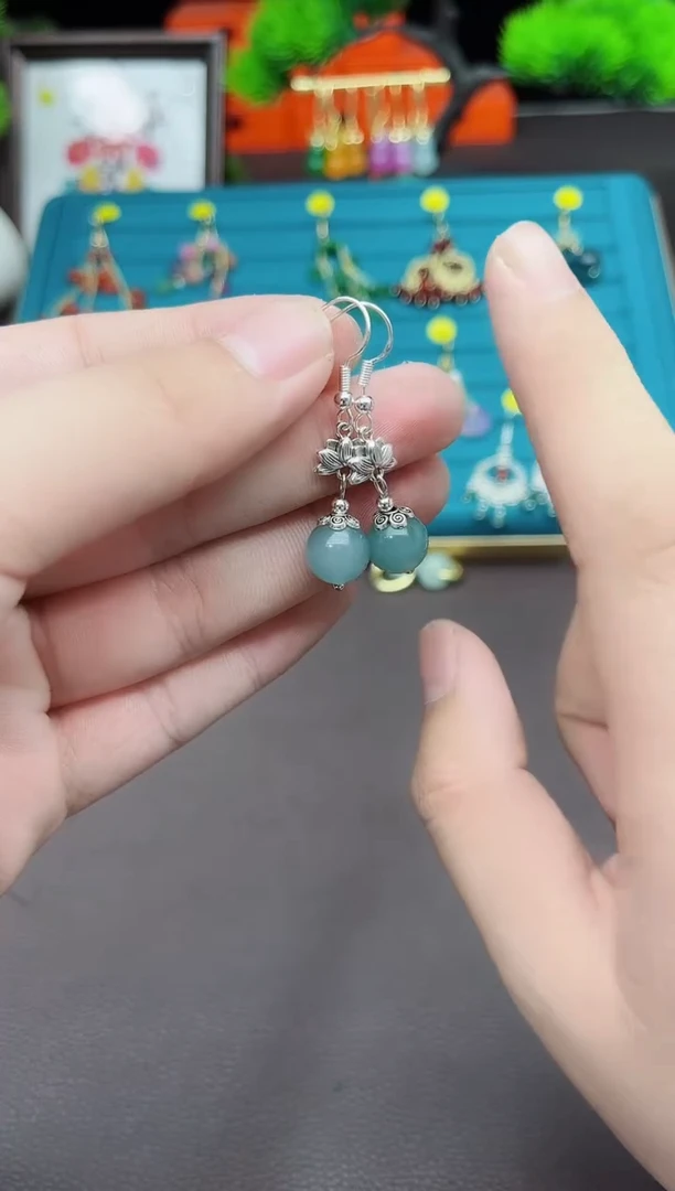 【闪购商品】玛瑙/玉髓耳钉银S925镶嵌237000