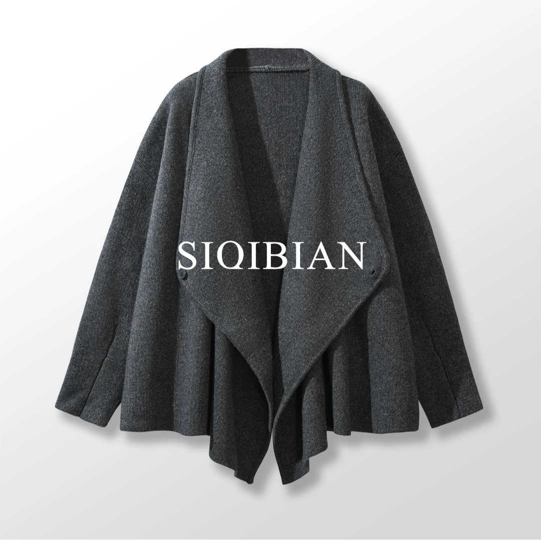 SIQIBIAN ｜25SS春季新品休闲百搭羊M披肩毛衣外套-SQ-PJ118