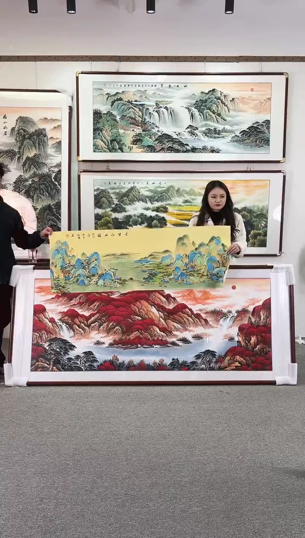 国画纯手绘175x62千里江山