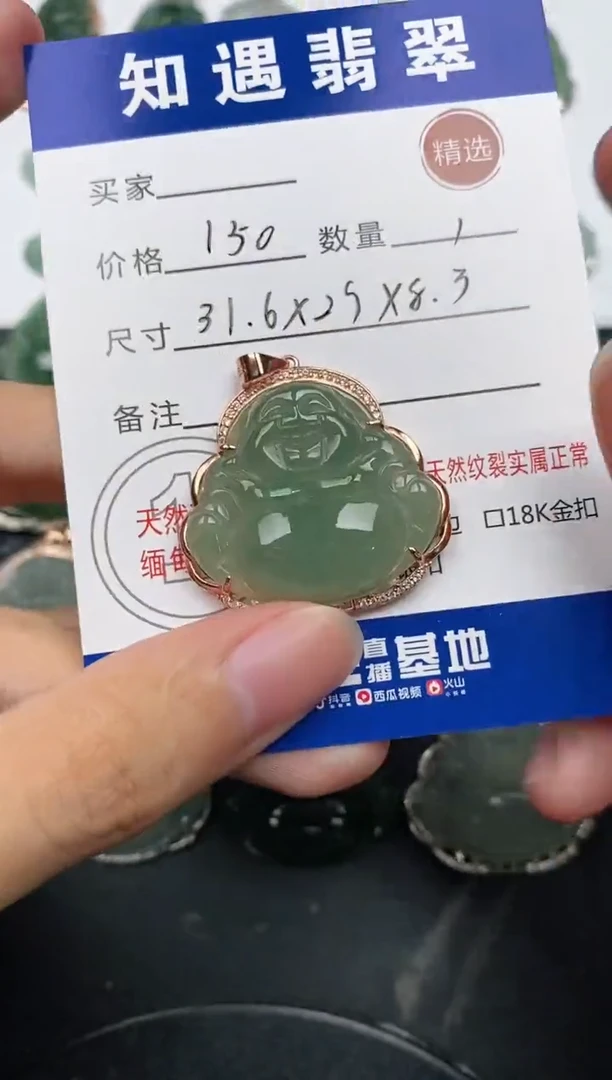 颈饰银S925镶嵌翡翠挂件