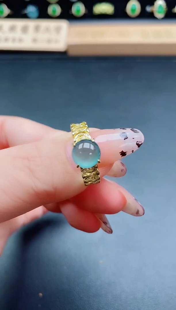 银S925镶嵌戒指翡翠1