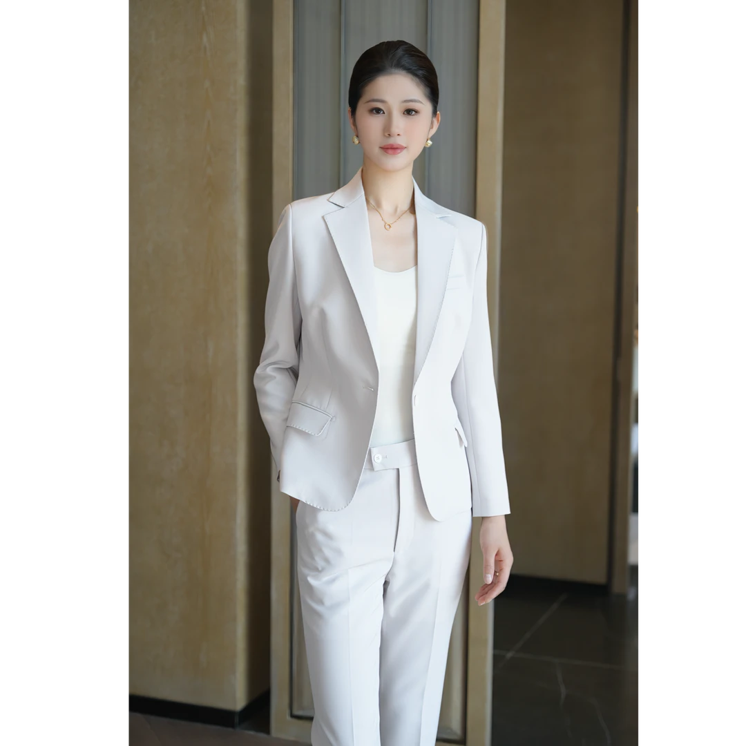 (手工系列)夏季西装套装醋酸2025新款修身职业白领气质西服外套