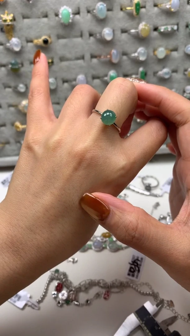 银S925镶嵌戒指翡翠15