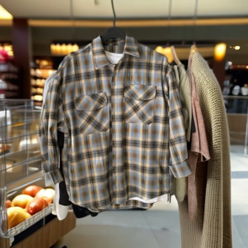 下单备注编码【99-329】常规格子透气翻领衬衫男装时尚男款