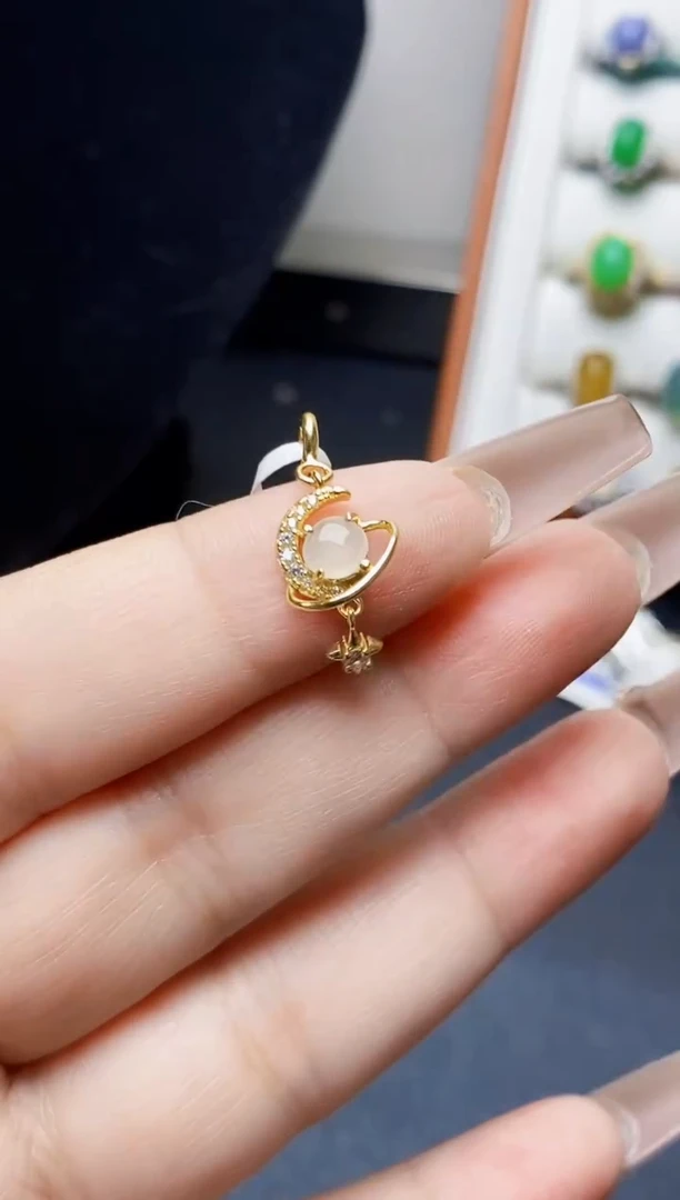 银S925镶嵌戒指翡翠3308