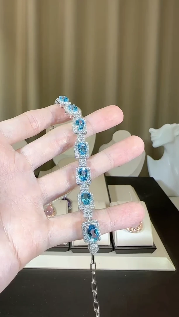 【闪购商品】托帕石手链银S925镶嵌设计款