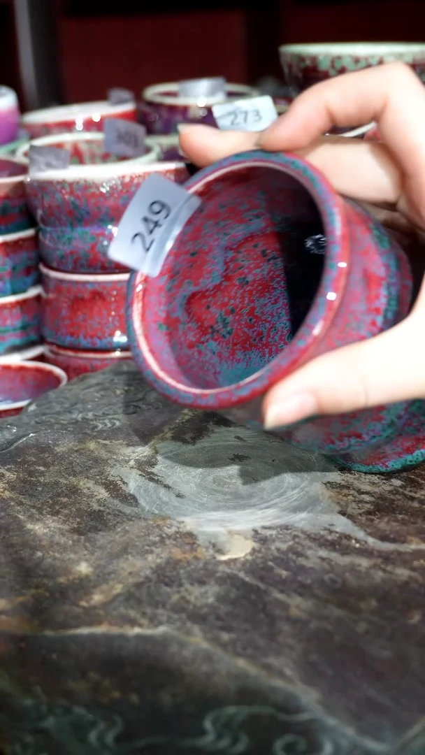 摆件陶精品窑变钧瓷茶器