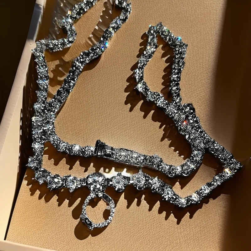 铜合金合成锆石项链 大吊坠气质轻奢扣通用项链D1170/221