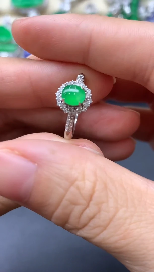 18K金镶嵌戒指翡翠361-中国好珍宝